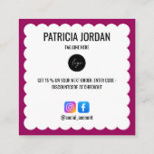 Magenta Wave Order Bedankt LOGO Social Icon Vierkante Visitekaartje (Achterkant)