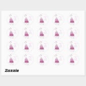Magenta Wedding Cake Dank u Gift Label Sticker (Vel)