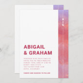 Magenta Wedding Uitnodiging (Voorkant / Achterkant)