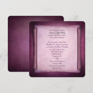 Magenta Wedding Vow Renewal Scroll Kaart