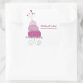 Magenta Whimsical Chic Wedding Cake Sticker (Tas)