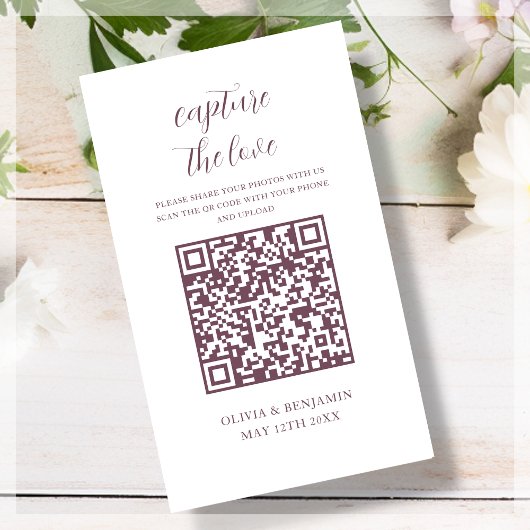magenta | White Capture The Love QR-code Informatiekaartje