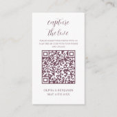magenta | White Capture The Love QR-code Informatiekaartje (Voorkant)