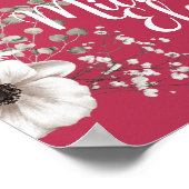 Magenta & White Floral Wedding Wall Afdrukken Poster (Hoek)