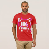 Magenta White Gameboard - Abstract geometrisch ont T-shirt (Voorkant volledig)