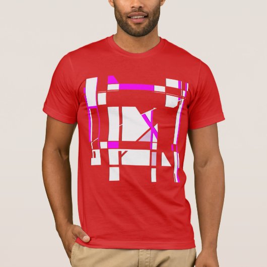 Magenta White Gameboard - Abstract geometrisch ont T-shirt (Voorkant)