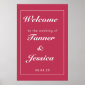 Magenta & White Modern Wedding Welcome Poster (Voorkant)