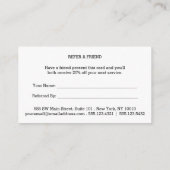 Magenta White Rectangle Lijst Aanbevelingskaartje (Achterkant)