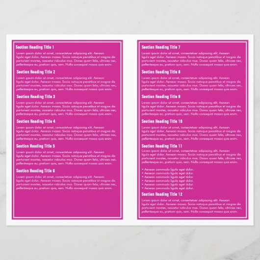 Magenta White Simple Border Brochure (Achterkant)