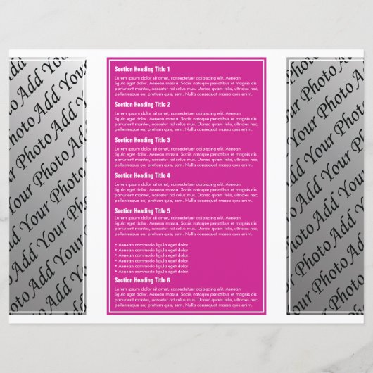 Magenta White Simple Border Brochure (Achterkant)