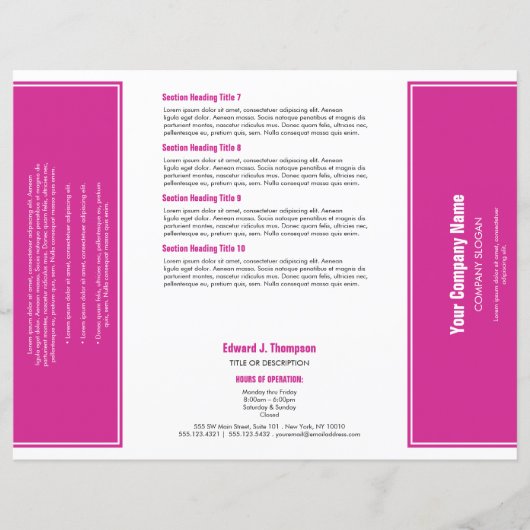 Magenta White Simple Border Brochure (Voorkant)