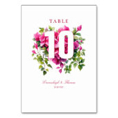 Magenta Wilde Rozen Bruiloft  Kaart (Achterkant)