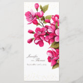 Magenta Wilde Rozen Bruiloft Menu (Achterkant)