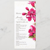 Magenta Wilde Rozen Bruiloft Menu (Voorkant)