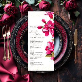 Magenta Wilde Rozen Bruiloft Menu