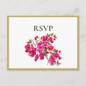 Magenta Wilde Rozen RSVP Uitnodiging Briefkaart (Voorkant)