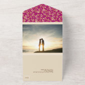 Magenta Winter nacht bruiloft All In One Uitnodiging (Buitenkant)