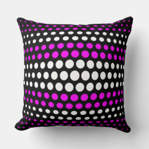 Magenta & wit poolpuntenpatroon kussen