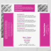 Magenta Witte Eenvoudige Rand Brochure (Voorkant / Achterkant)