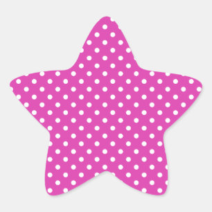 Magenta, witte pokadots ster sticker