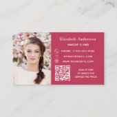 Magenta witte QR de bedrijfloyaliteitenkaart van d Visitekaartje (Achterkant)