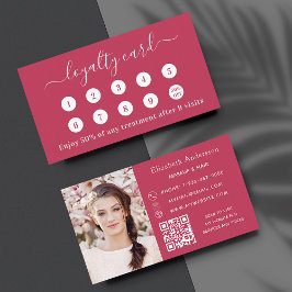 Magenta witte QR de bedrijfloyaliteitenkaart van d Visitekaartje