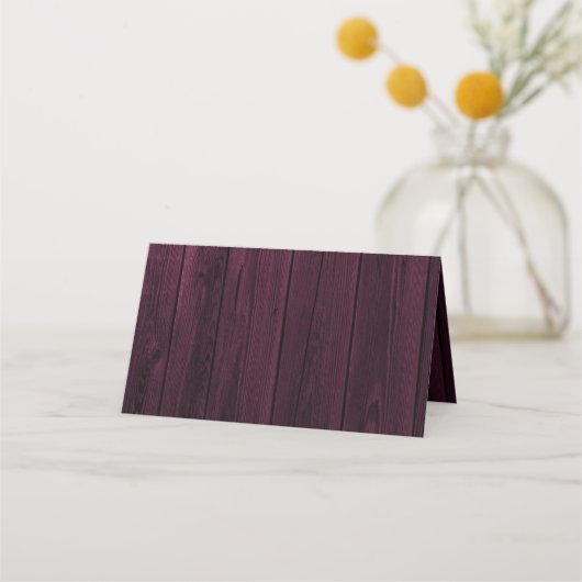 Magenta Wooden Photo Reception Place Card Plaatskaartje (Achterkant)