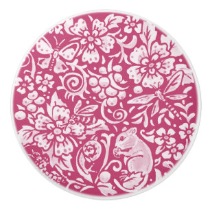 Magenta Woodland Mouse Insect Forest Natuur Keramische Knop