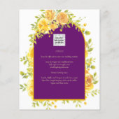 Magenta Yellow Roses Plum Paars Gold Wedding (Achterkant)