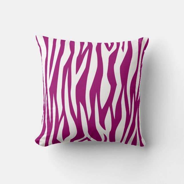 Magenta Zebra Afdrukken Kussen (Voorkant)
