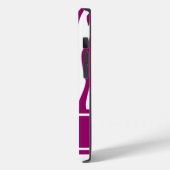 Magenta Zebra Print met monogram Case-Mate iPhone Case (Achterkant / Links)