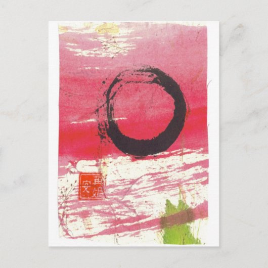 Magenta Zen Circle Briefkaart (Voorkant)
