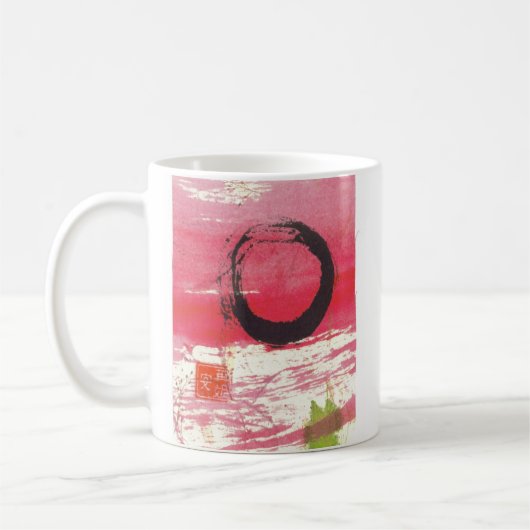Magenta Zen Circle Koffiemok (Links)