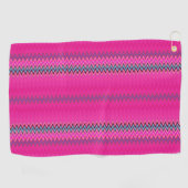 Magenta Zigzag Golfhanddoek (Horizontaal)