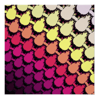 Magenta Zonsondergang Ombre Geometrische Fles Frac Perfect Poster