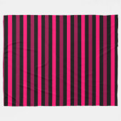 Magenta & Zwarte Strepen Grote Fleece Deken (Voorkant (Horizontaal))