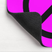 Magenta & Zwarte Vredesteken Muismat (Hoek)