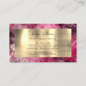 magenta zwarte Waterverf Gold Veins Visitekaartje (Achterkant)