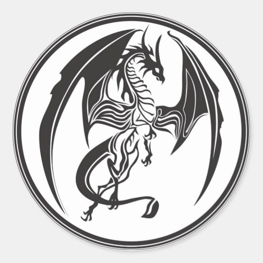 Mager draken... ronde sticker (Voorkant)