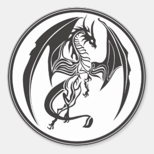 Mager draken... ronde sticker