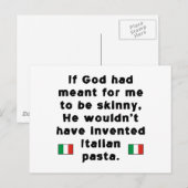 Mager Italiaans pasta Briefkaart (Voorkant / Achterkant)