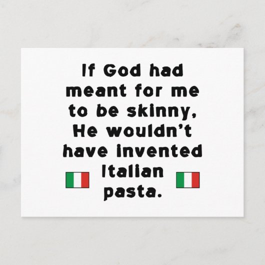 Mager Italiaans pasta Briefkaart (Voorkant)