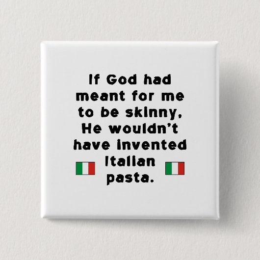 Mager Italiaans pasta Vierkante Button 5,1 Cm (Voorkant)