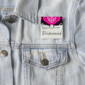 mager roze witte hennep vierkante button 5,1 cm (In situ)