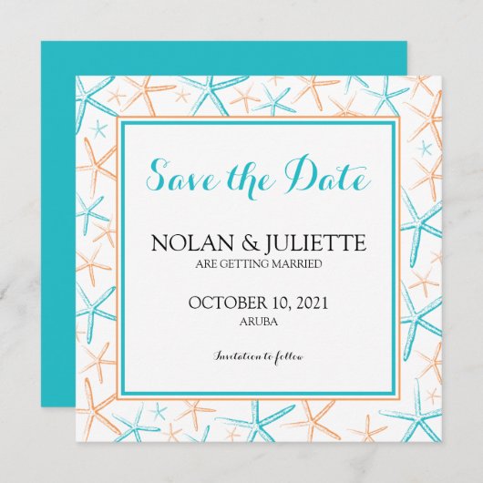 Mager Zeester Bruiloft Save the Date (Voorkant / Achterkant)