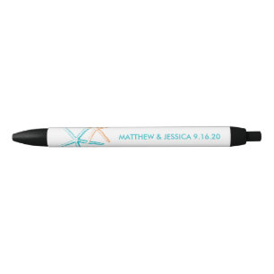 mager zeester   Caraïbisch blauw en Sinaasappel Zwarte Inkt Pen