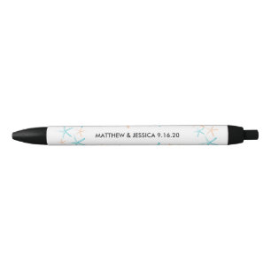 mager zeester Caraïbisch blauw en Sinaasappel Zwarte Inkt Pen