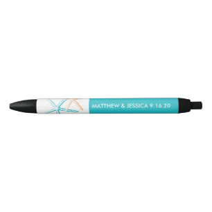 mager zeester Caraïbisch blauw en Sinaasappel Zwarte Inkt Pen