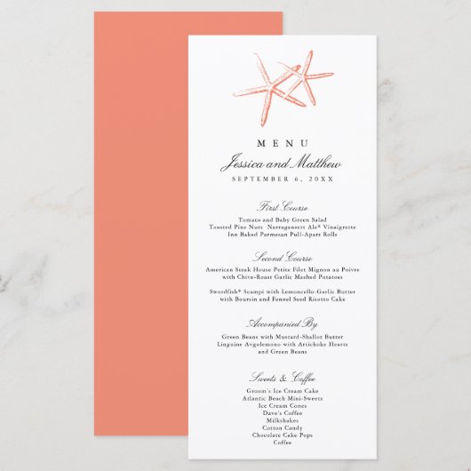 mager zeester | Menu (Voorkant / Achterkant)