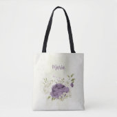 Magere en witte bloemen tote bag (Voorkant)